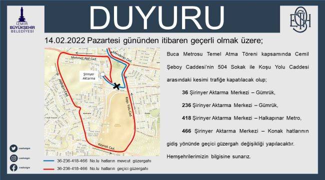 Buca'da otobüs hatlarına bir günlük düzenleme