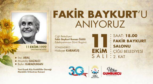 Fakir Baykurt Çiğli’de anılacak 