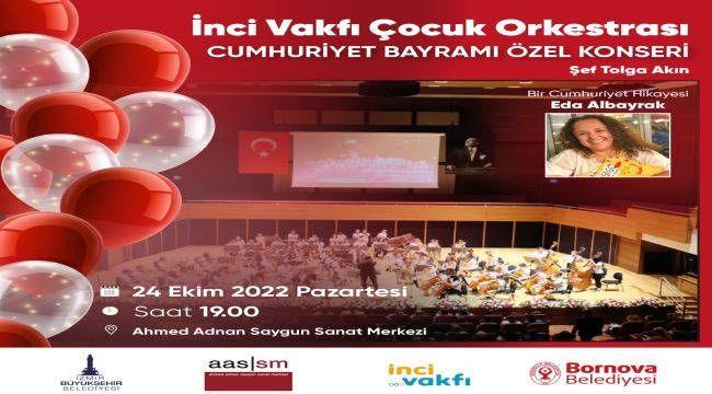 İNCİVAK Çocuk Orkestrası Cumhuriyet için sahnede