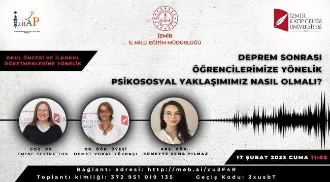 İzmir İl Milli Eğitim Müdürlüğü depremzede öğrencilere Webinar faaliyeti düzenliyor 